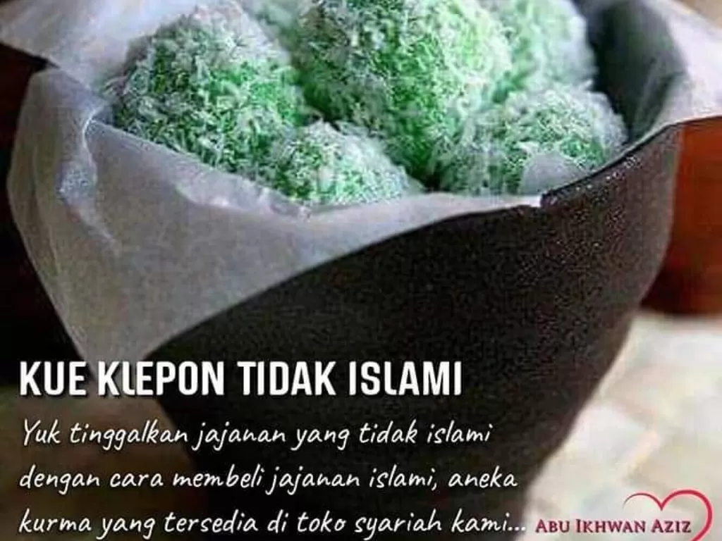 Foto kue klepon tidak Islami yang viral. (Foto: Istimewa)