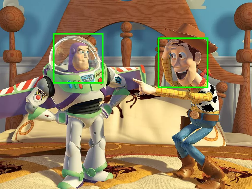 Ilustrasi pelacakan wajah karakter animasi dengan AI (photo/Disney)