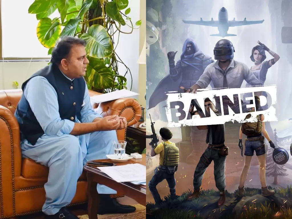 Fawad Chaudhry dan ilustrasi game PUBG Mobile (photo/Twitter/@fawadchaudhry/PUBG Corp)
