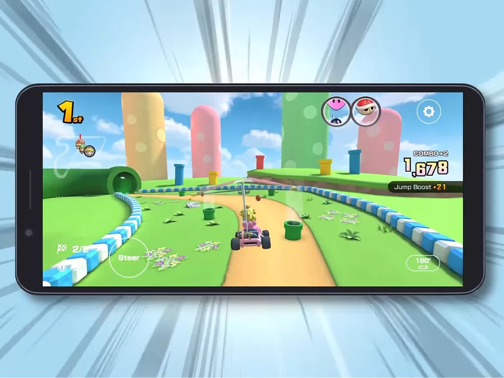 Mode landscape di game Mario Kart Tour (photo/Dok. Nintendo)