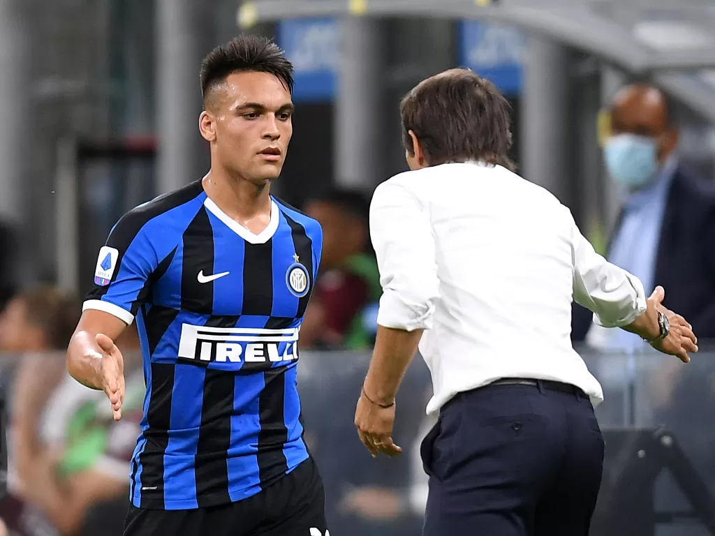 Penyerang Inter Milan, Lautaro Martinez. (REUTERS/Daniele Mascolo)
