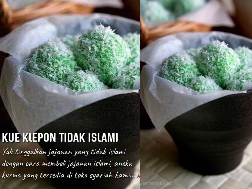 Kue klepon tidak islami yang viral di medsos. (Twitter/@ditut)