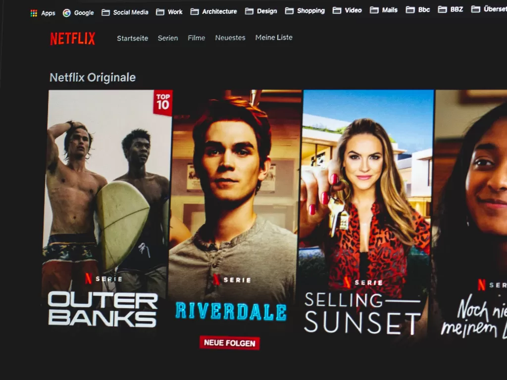 Tampilan situs streaming film Netflix (photo/Unsplash/Rubi Bill)