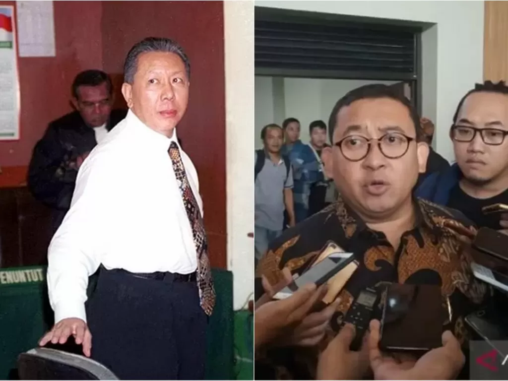 Kiri: Terdakwa dalam kasus Bank Bali, Djoko S. Tjandra. (ANTARA FOTO//rham). Kanan: Wakil Ketua Umum Partai Gerindra, Fadli Zon. (ANTARA/M Fikri Setiawan)