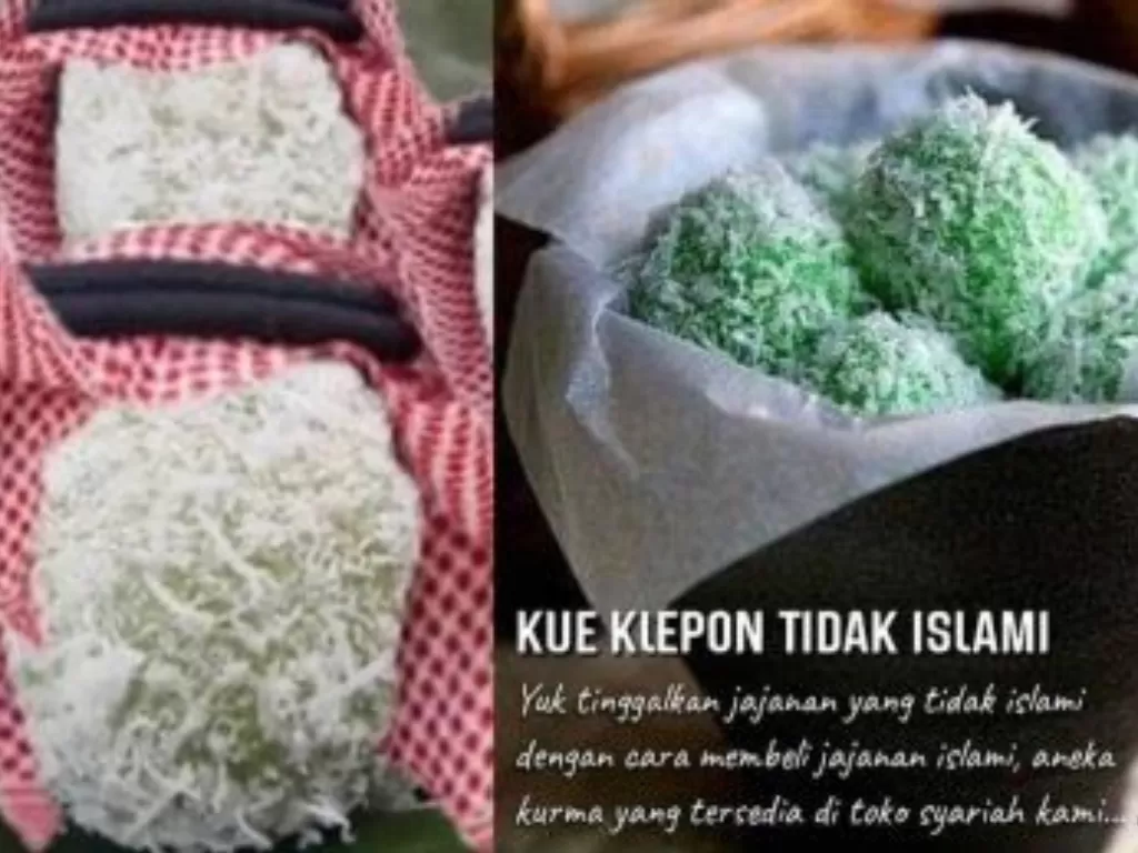 Viral editan foto kue klepon tidak Islami.