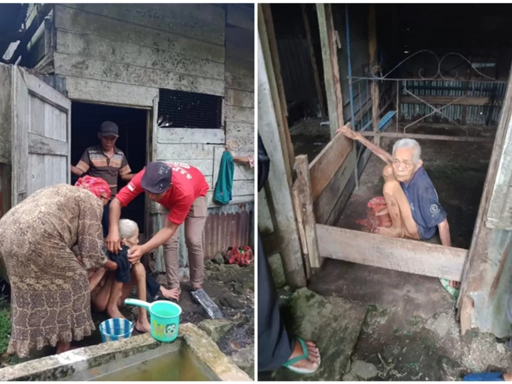 Seorang ibu tua ditelantarkan ibunya di Padang, Sumatera Barat. (Facebook)