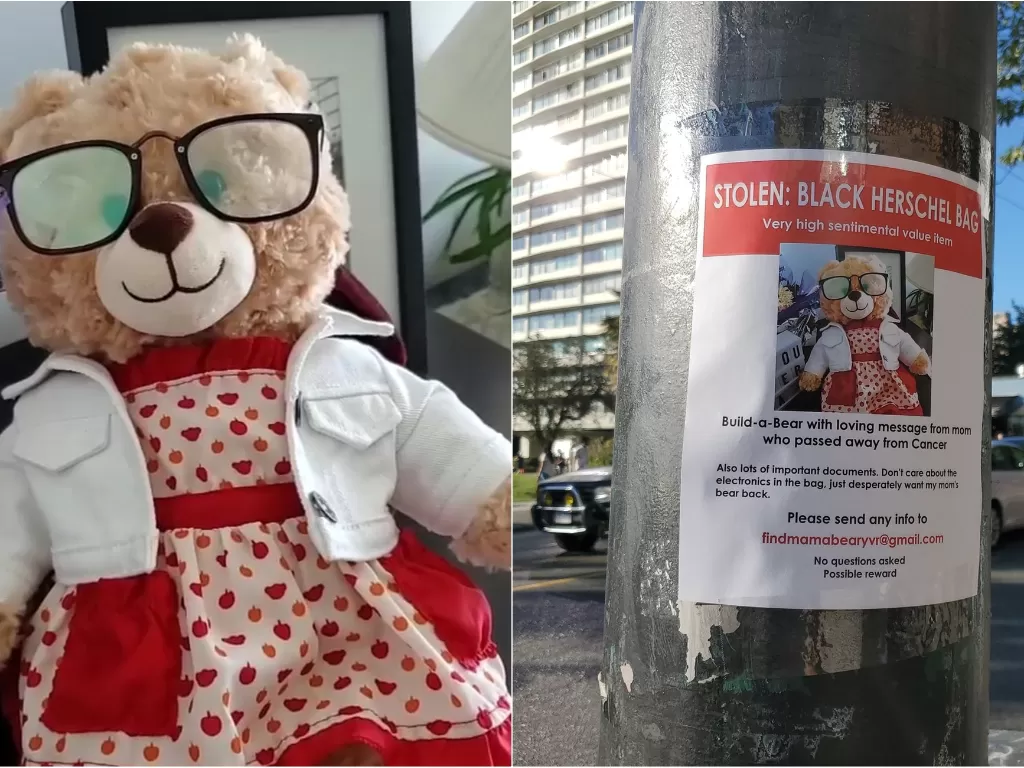 Kiri: Boneka yang hilang. (Twitter/@CBCDeborahGoble). Kiri: Pengumuman yang dibuat Mara karena bonekanya hilang. (Twitter/@drawmaradraw)