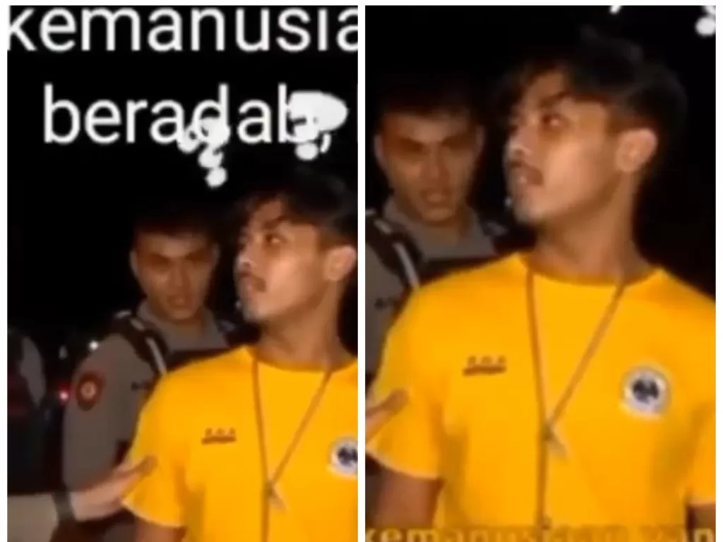 Diminta polisi sebutkan Pancasila, pemuda ini selalu bilang kemanusian yang beradab. (Instagram/@rezalalfarez)