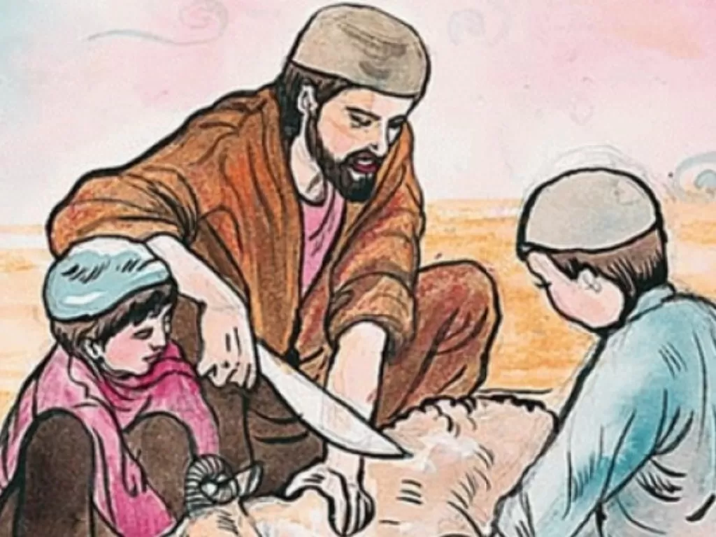Ilustrasi pengurbanan Nabi Ibrahim kepada putranya. (Istimewa)