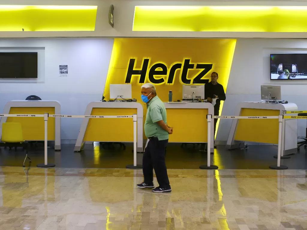 Tampilan layanan rental mobil di Amerika Serikat, Hertz. (REUTERS/Edgard Garrido)