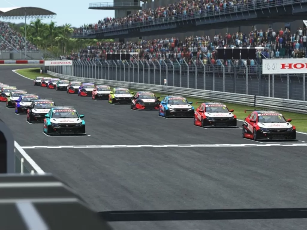 Ilustrasi balap virtual Honda. (Honda)