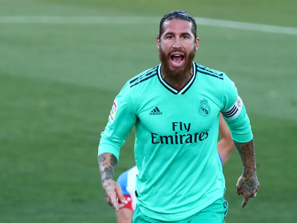 Bek Real Madrid, Sergio Ramos. (REUTERS/Sergio Perez)