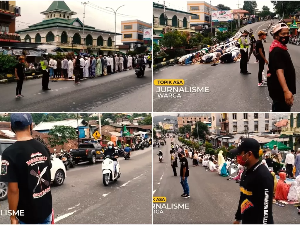 Cuplikan video umat Nasrani kawal umat Muslim gelar salat Idul Adha di Ambon, Maluku.