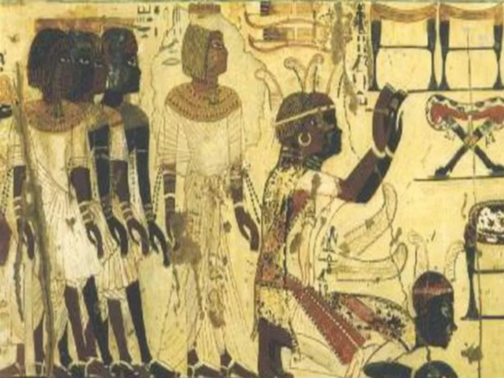 Lukisan yang menunjukkan orang Nubia sedang beribadah (courses.lumenlearning.com)