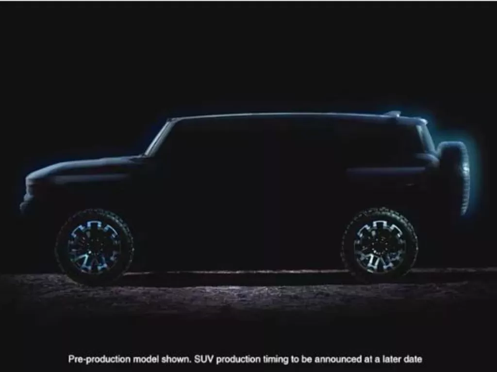 Tampilan teaser SUV Hummer EV milik General Motors. (theverge.com)