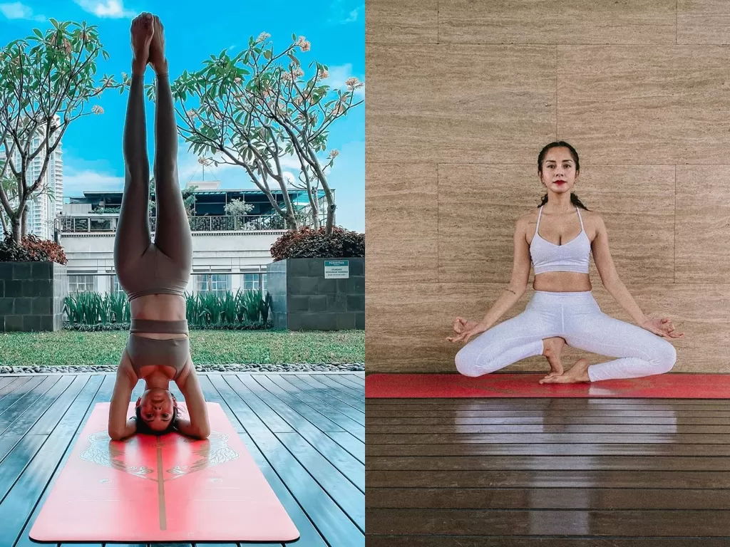 Kirana Larasati saat latihan yoga. (Instagram/Kirana Larasati)