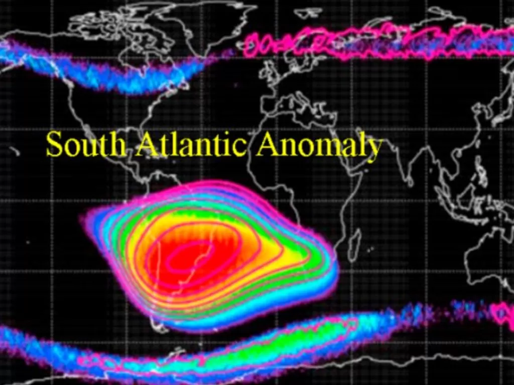 Ilustrasi lokasi South Atlantic Anomaly. (scienceofcycles.com)