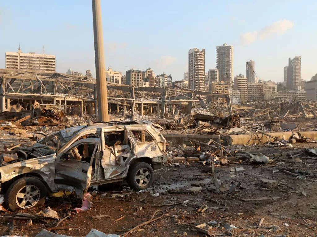 Ledakan di Beirut. (REUTERS/Mohamed Azakir)