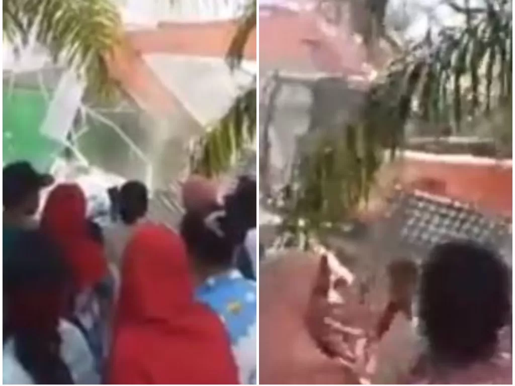 Istri tua hancurkan rumah istri muda dengan alat berat karena ketahuan dibelikan oleh suaminya. (Instagram/@nyonya_gosip)