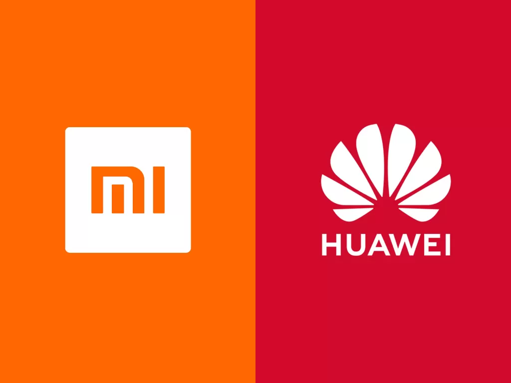 Ilustrasi logo Xiaomi dan Huawei (Ilustrasi/INDOZONE)