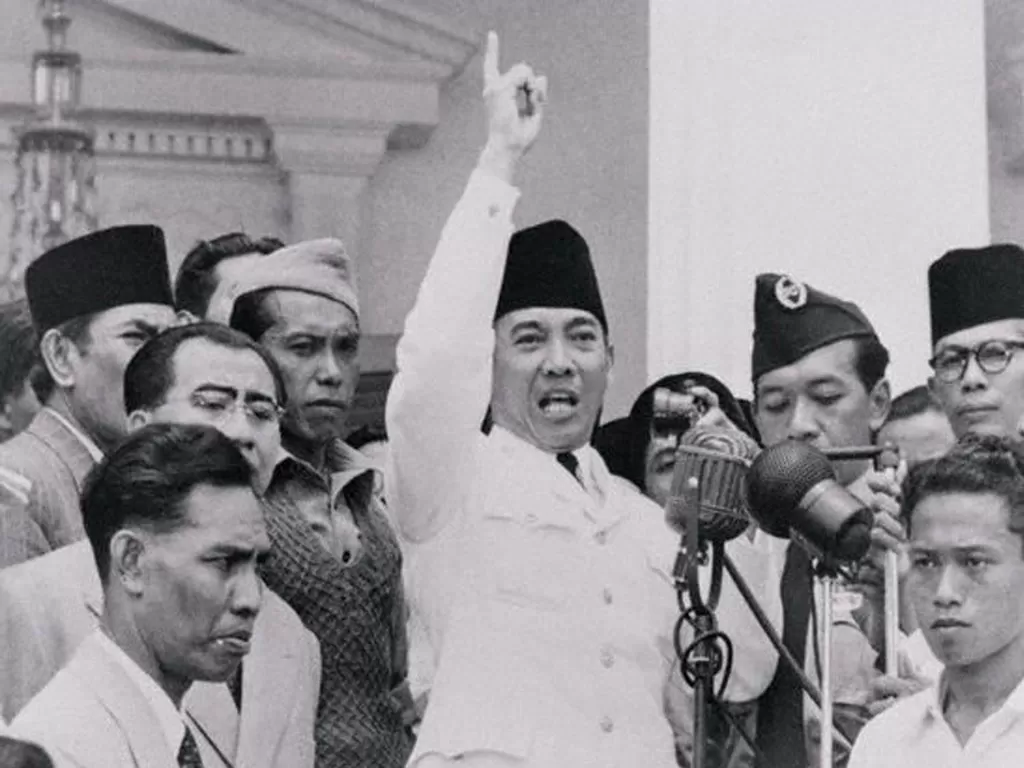 Ir. Soekarno saat berorasi (Dok. Arsip Nasional RI)