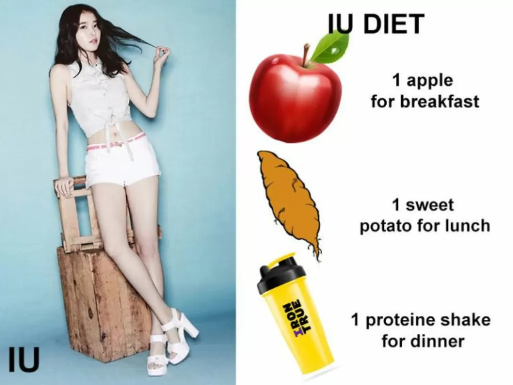 Diet ala idol Kpop IU. (Twitter/@FOODFESS2)
