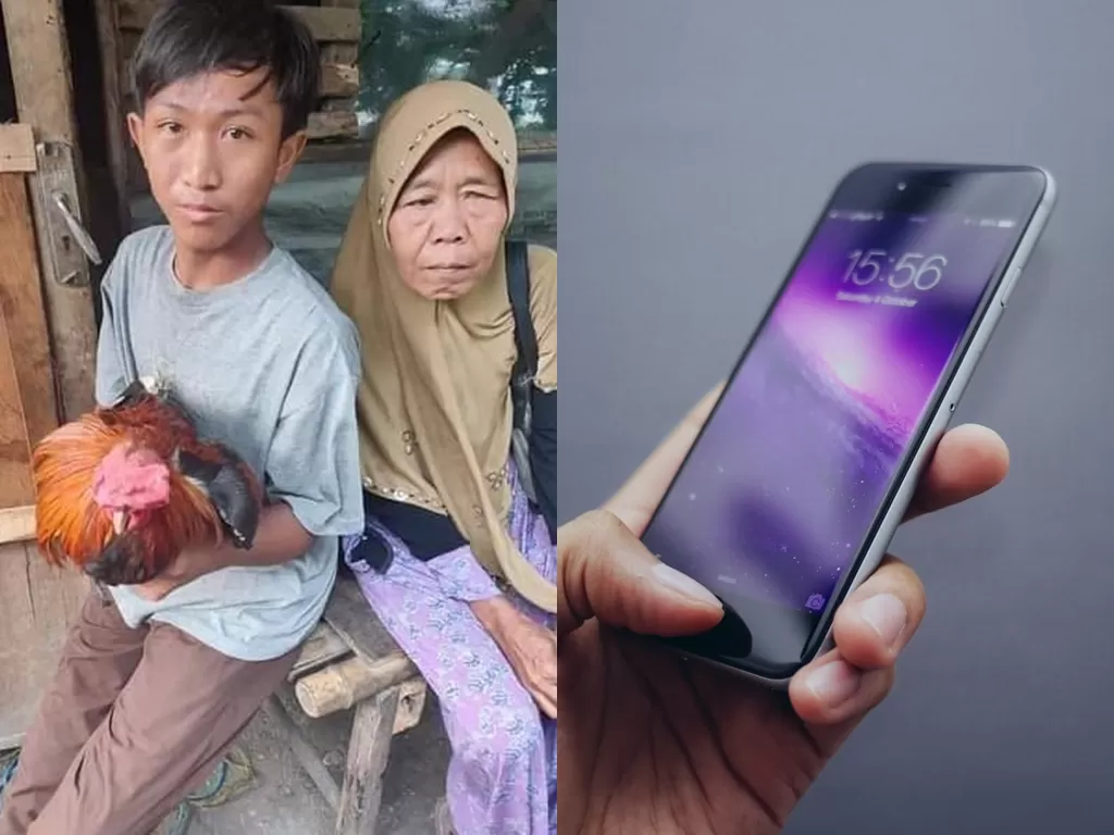 (Kiri) Bocah jual ayam demi beli ponsel. (Facebook/Eris Riswandi) / (kanan) Ilustrasi. (Unsplash)