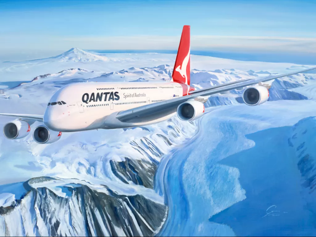 Tamasya ke Antartika dengan Qantas Airlines. (airlineart.com)
