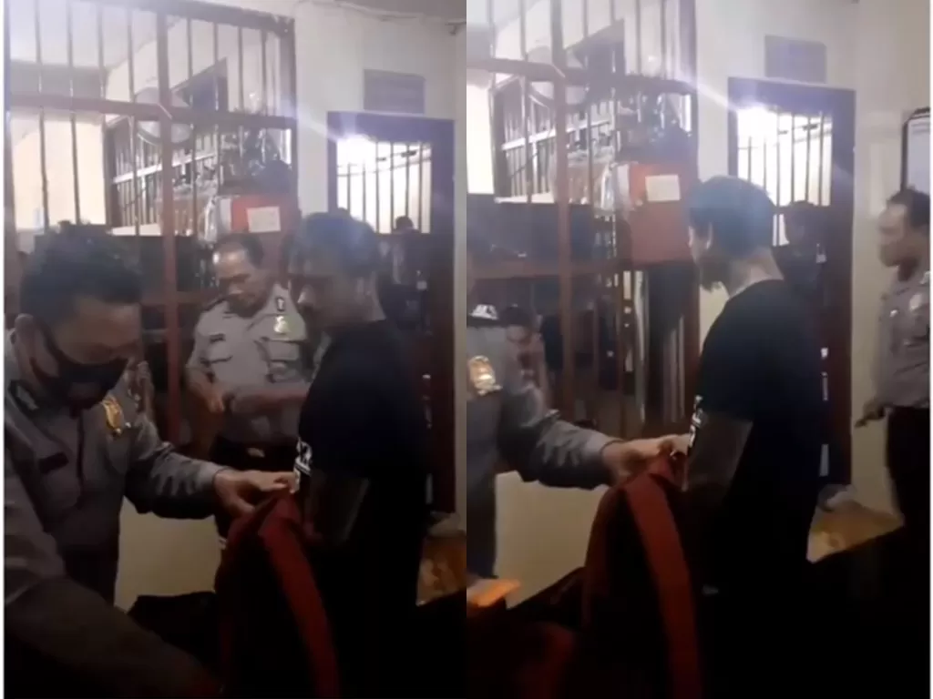 Potongan video saat Jerinx SID ditahan di Polda Bali (photo/Istimewa)