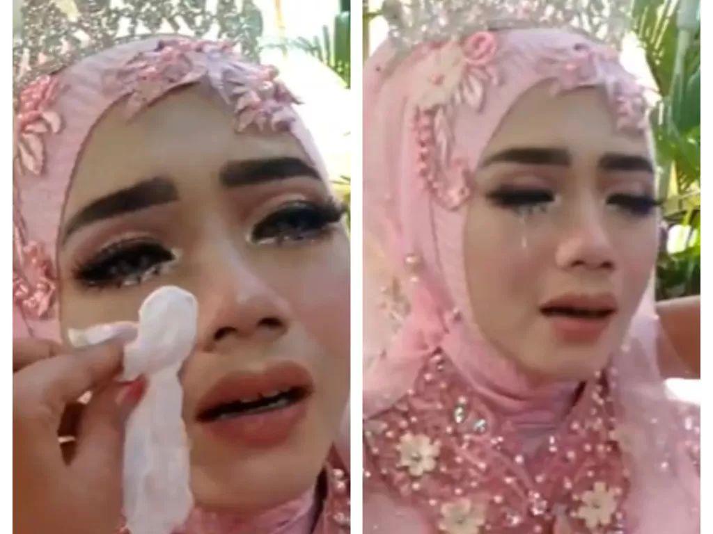 Pengantin wanita menangis di hari pernikahannya (Tiktok)
