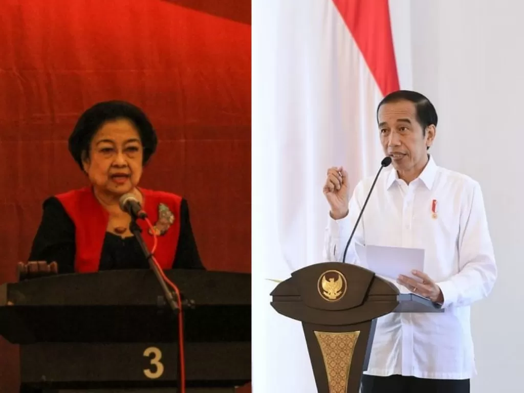 (Kiri) Ketua Umum PDI Perjuangan, Megawati Soekarnoputri, (Kanan) Presiden Jokowi. (ANTARA/Asprilla Dwi Adha/Instagram/jokowi)