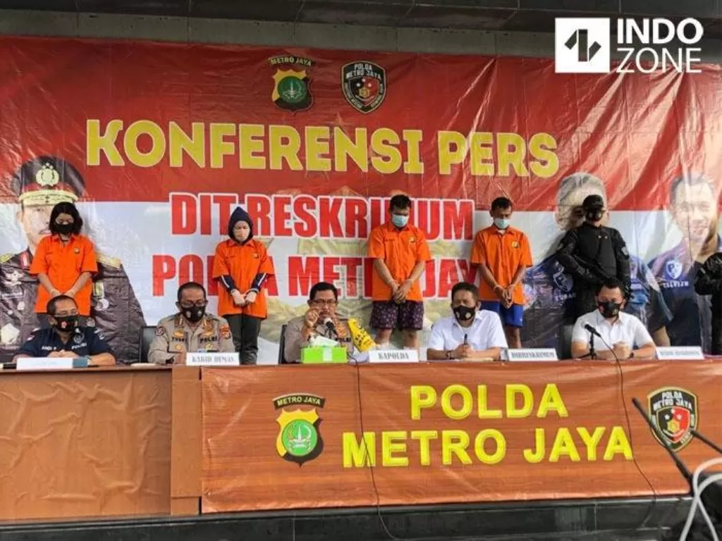 Konferensi pers pembunuhan WN Taiwan di Polda Metro Jaya, Jakarta, Rabu (12/8/2020). (INDOZONE/Samsudhuha Wildansyah)