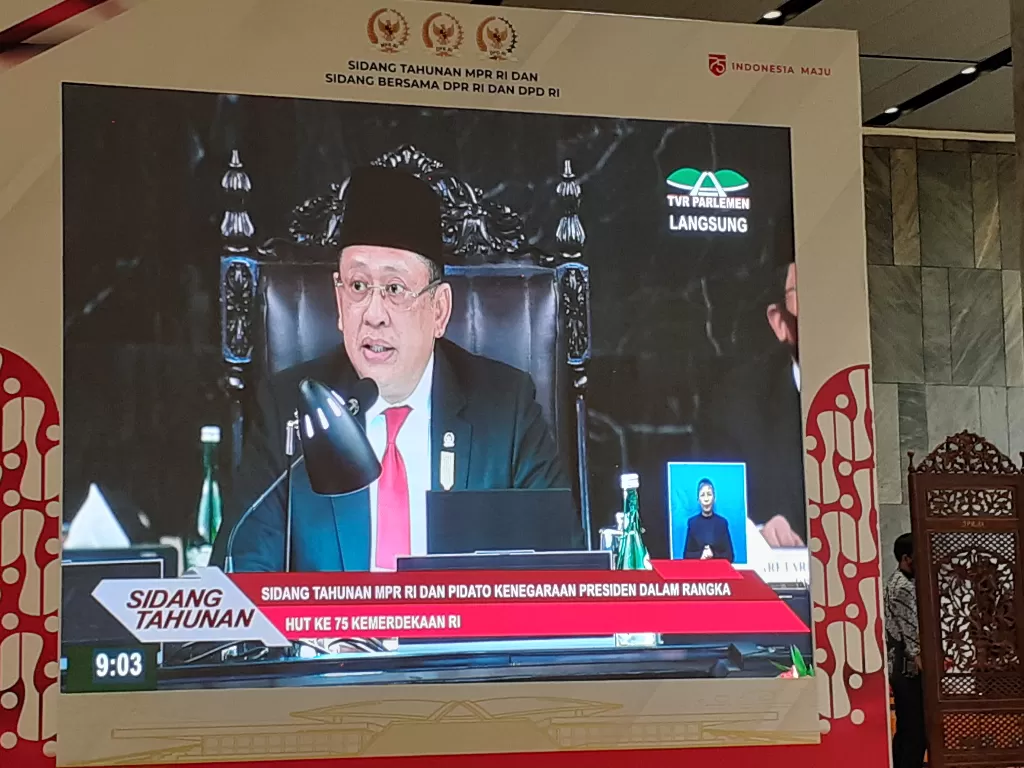 Ketua MPR RI Bambang Soesatyo dalam Sidang Tahunan MPR 2020, Jumat (14/8/2020). (INDOZONE/Sarah Hutagaol)