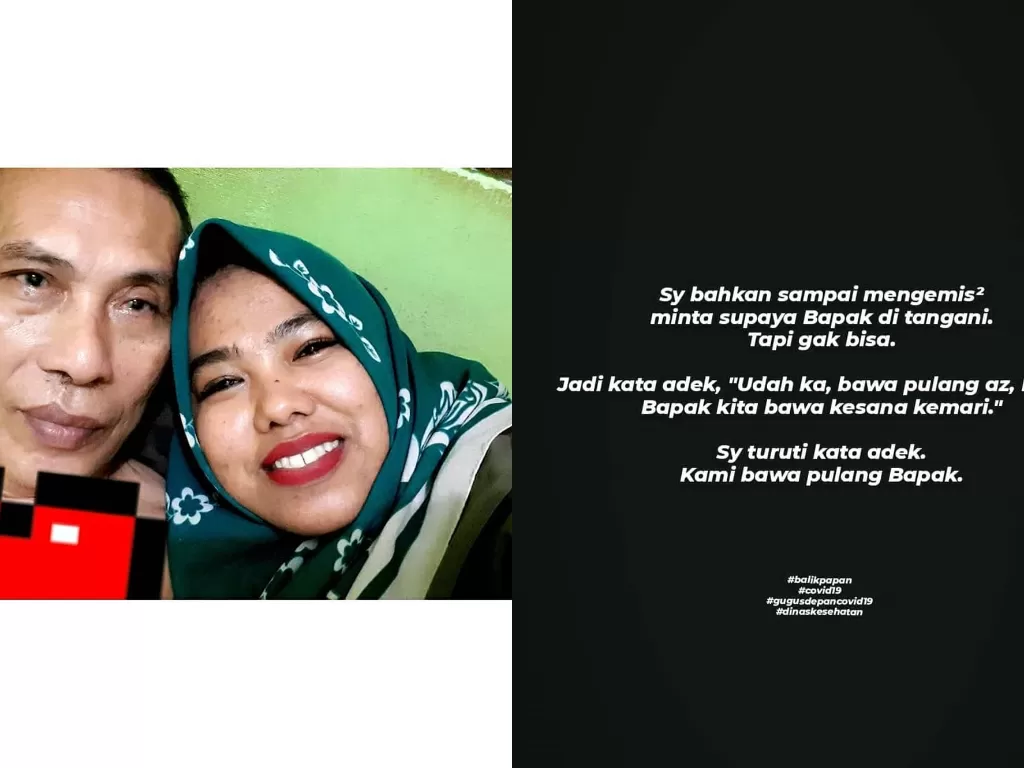 Kisah pilu Ria Asripah yang ayahnya ditolak 3 rumah sakit di Balikpapan. (Instagram)