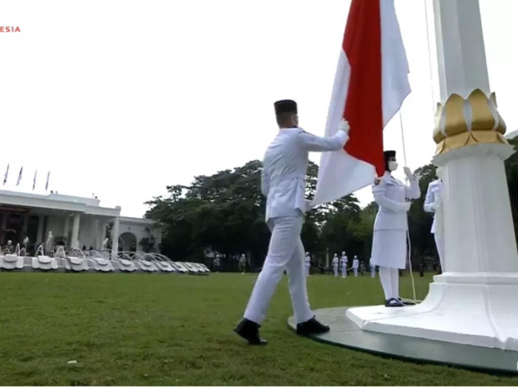 Upacara HUT Ri ke-75 di Istana Merdeka Jakarta (Youtube Sekretariat Presiden)