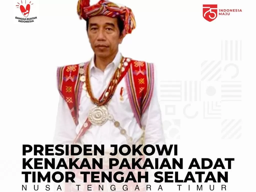 Presiden Jokowi memakai Baju Adat NTT. (Instagram/@sekretariat.kabinet)