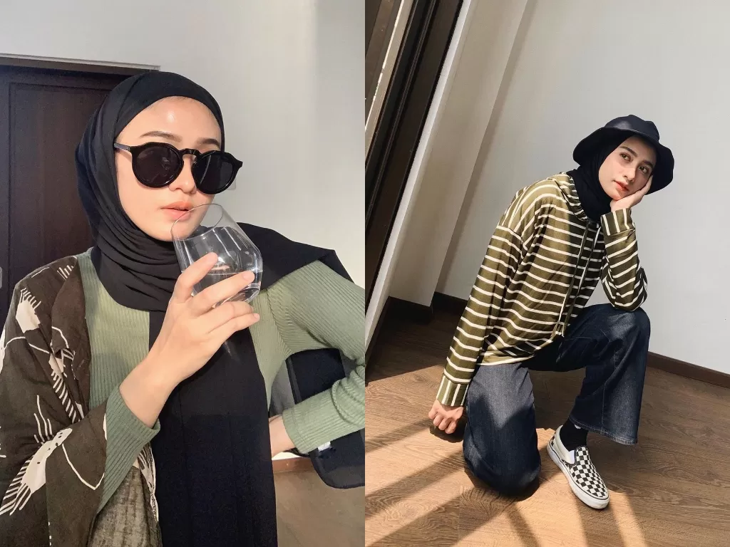 OOTD casual buat para hijaber (Instagram/@helminursifah)