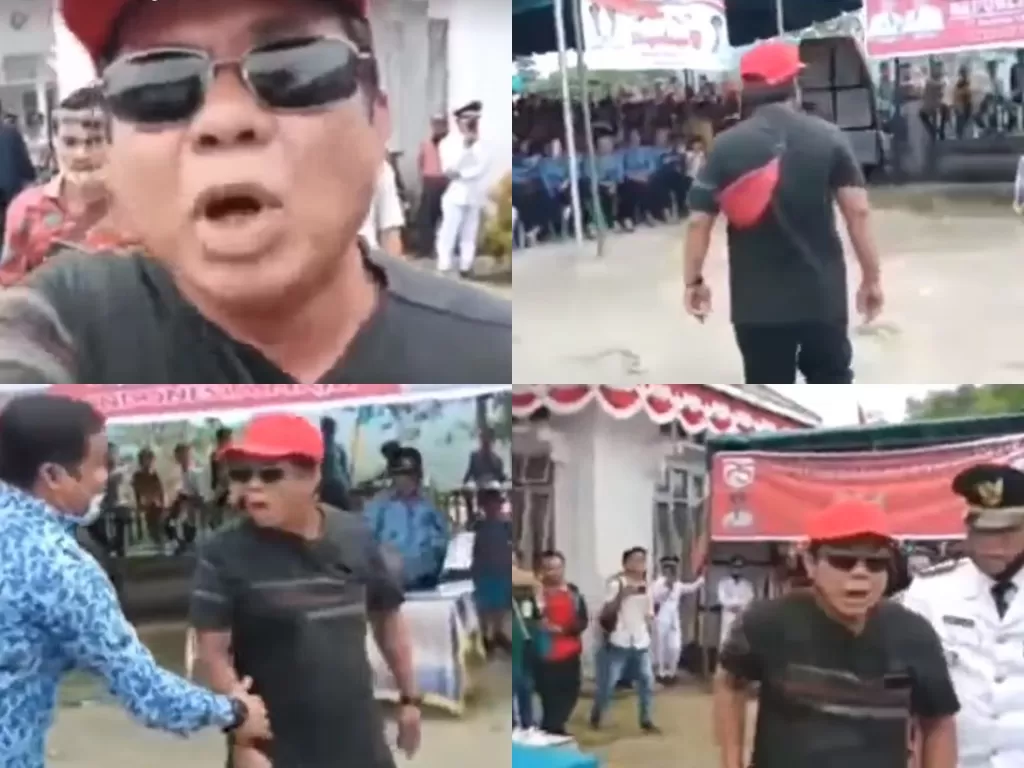 Cuplikan video mantan anggota DPRD mengamuk karena tidak diundang ke acara HUT Ke-75 Kemerdekaan RI di Kabupaten Nias Selatan.