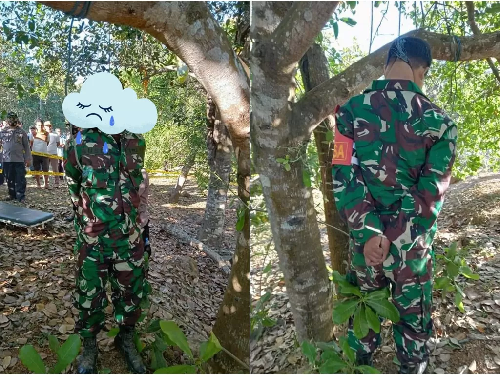 Serda Rusdi saat ditemukan tewas tergantung di pohon jambu mete di Desa Rahantari, Kecamatan Kabaena Barat, Kabupaten Bombana, Rabu (19/8/2020)