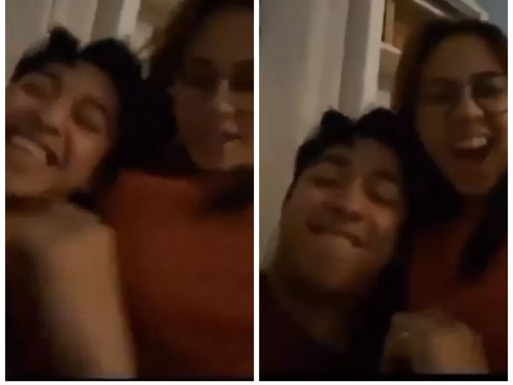 Tangkapan layar video diduga Adhisty Zara dan kekasihnya grepe payudara. (Istimewa)