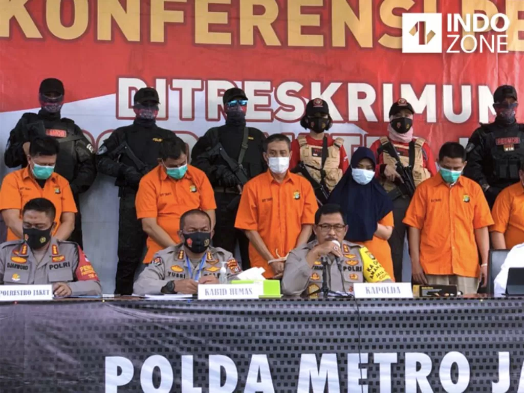 Konferensi pers kasus penembakan pengusaha di Jakarta Utara di Polda Metro Jaya, Jakarta. (INDOZONE/Samsudhuha Wildansyah)