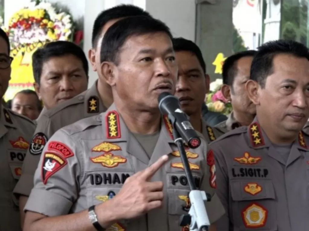 Kapolri Idham Aziz perintahkan jajarannya antisipasi kebakaran yang berilis lima poin. (ANTARA/Sugiharto Purnama).