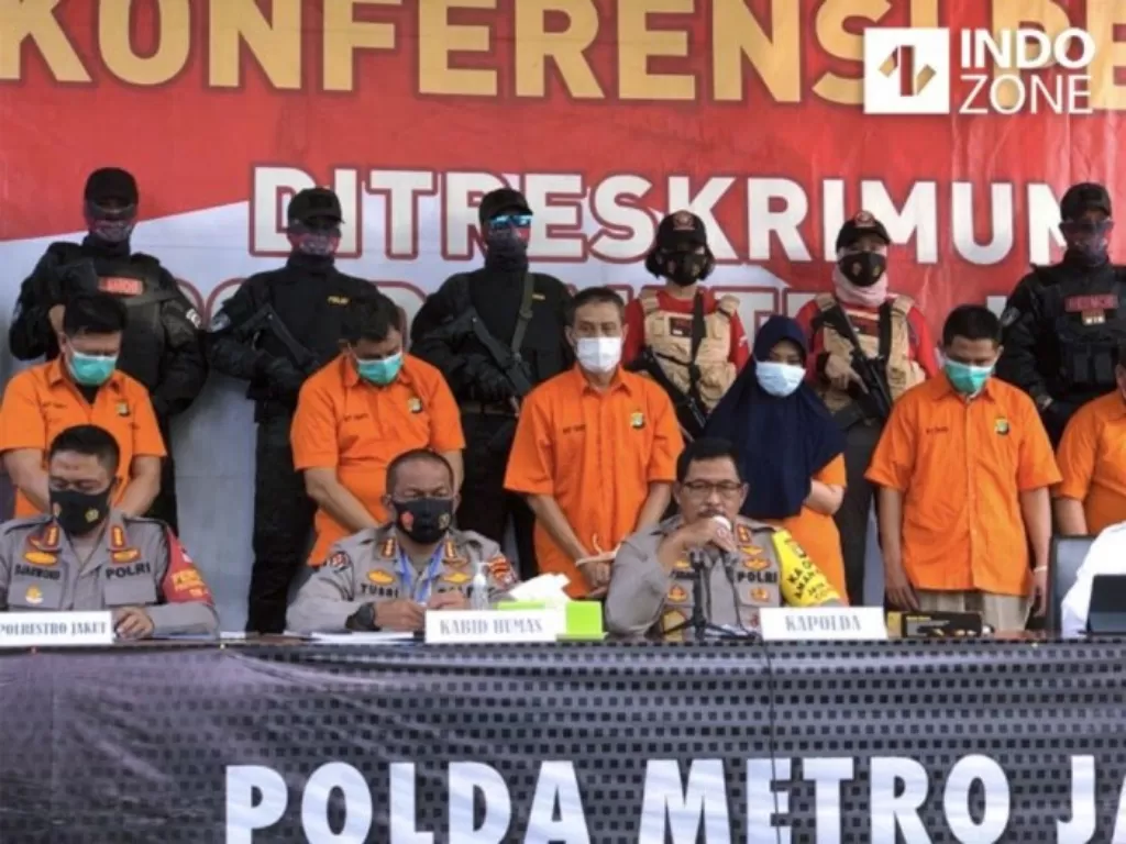 Konferensi pers kasus penembakan pengusaha di Jakarta Utara di Polda Metro Jaya, Jakarta, Senin (24/8/2020). (INDOZONE/Samsudhuha Wildansyah)