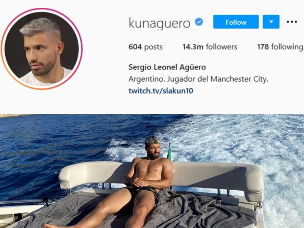 Kun Aguero ganti username Instagram (Instagram/kunaguero)