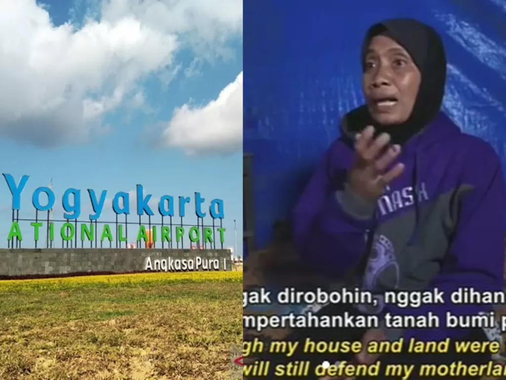 Wagirah, warga Desa Glagah, Kulonprogo yang menolak digusur oleh proyek Bandara YIA Kulonprogo, kini tinggal di tenda. (Istimewa)