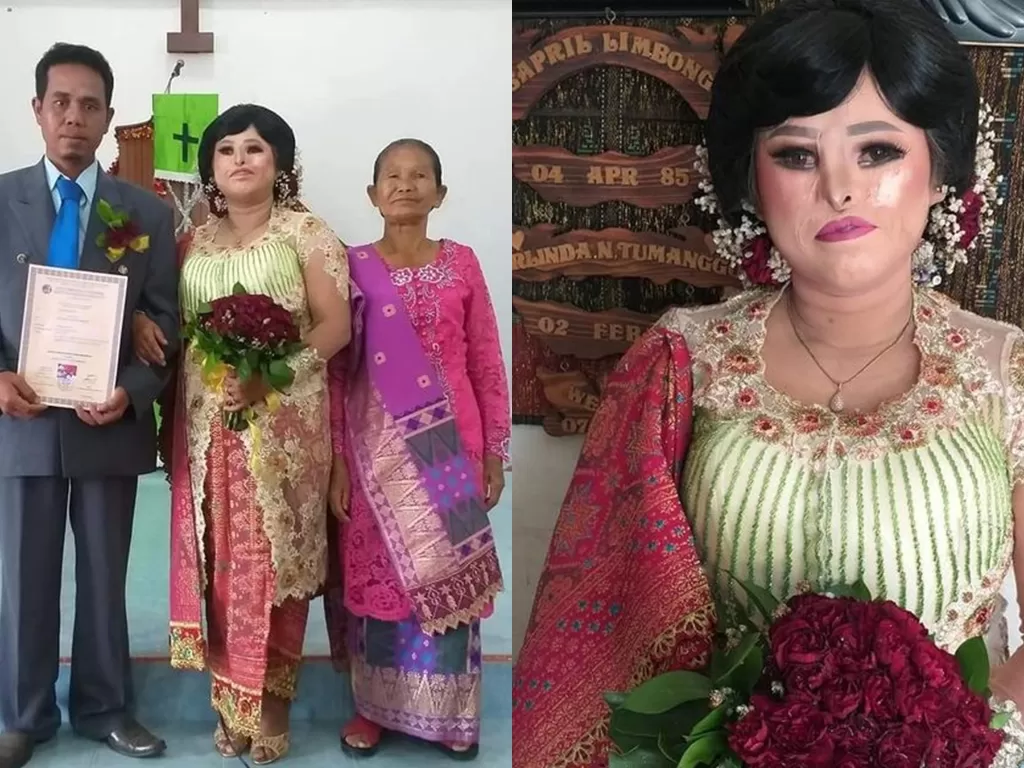 Pernikahan pasangan asal samosir yang viral. (Facebook/Pecinta Budaya Batak)