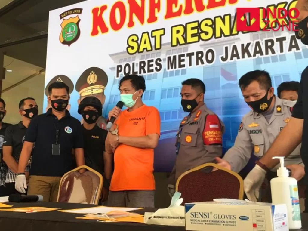 Konferensi pers kasus narkoba dengan tersangka eks drummer BIP Jaka Hidayat di Polres Metro Jakarta Utara, Jumat (4/9/2020). (INDOZONE/Samsudhuha Wildansyah)