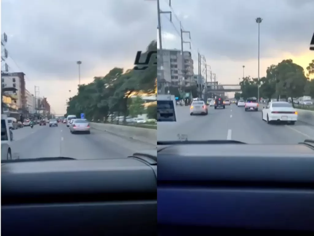 Potongan video saat mobil ambulance melintas di jalan Thailand (photo/Instagram/Istimewa)