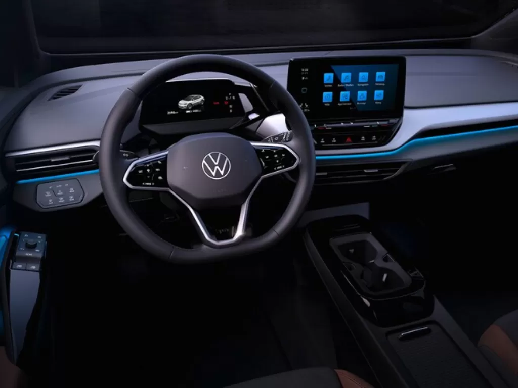 Bagian interior dari mobil Volkswagen ID4 2022 (photo/Volkswagen via. Motortrend)