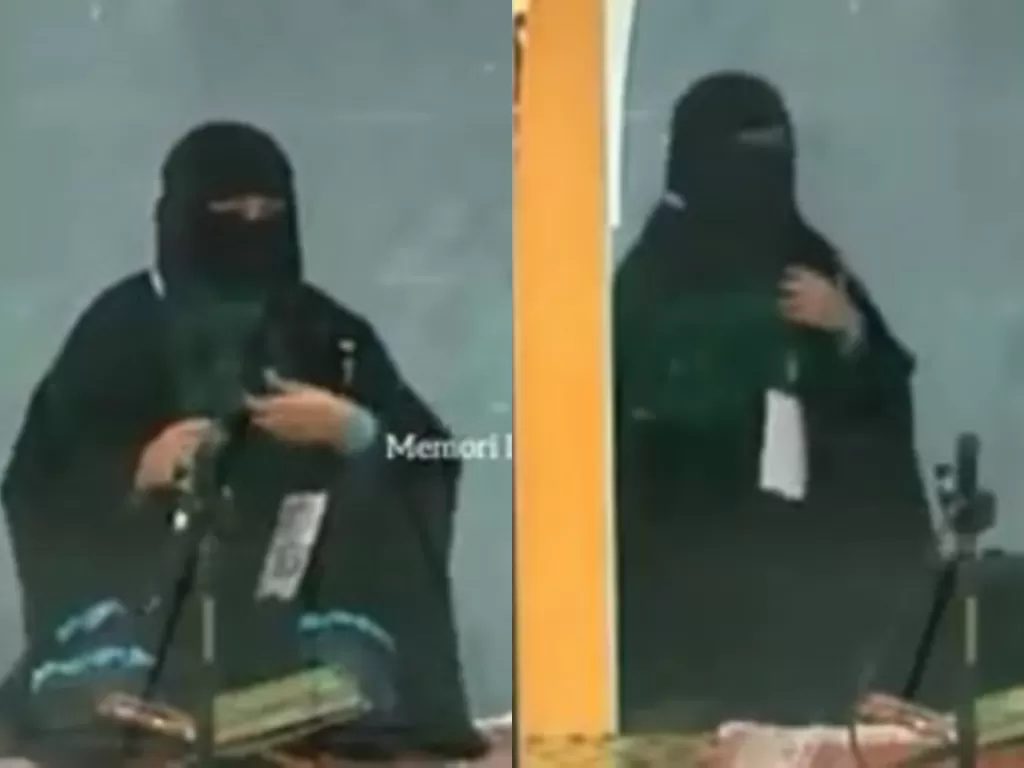 Cuplikan video viral wanita pilih gugur festival ketimbang lepas cadar. ( Facebook Dakwah Masturah)